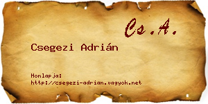 Csegezi Adrián névjegykártya