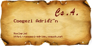 Csegezi Adrián névjegykártya